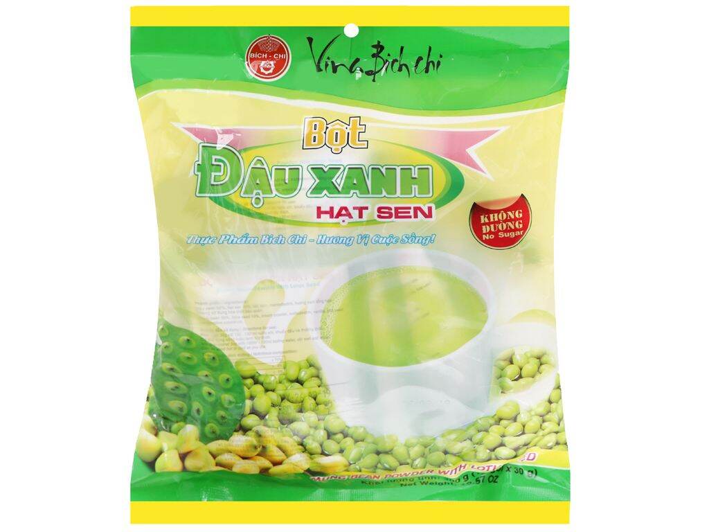 Bột đậu xanh hạt sen Bích Chi không đường 300g