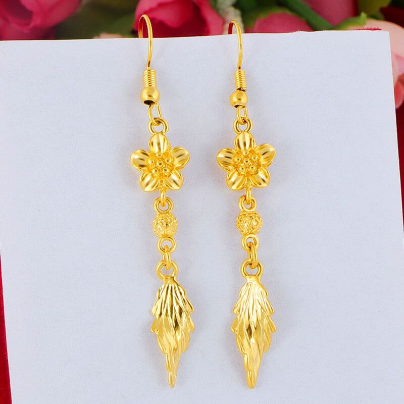 Bông tai hoa tòn ten mạ vàng 24k cao cấp mẫu mới cực đẹp