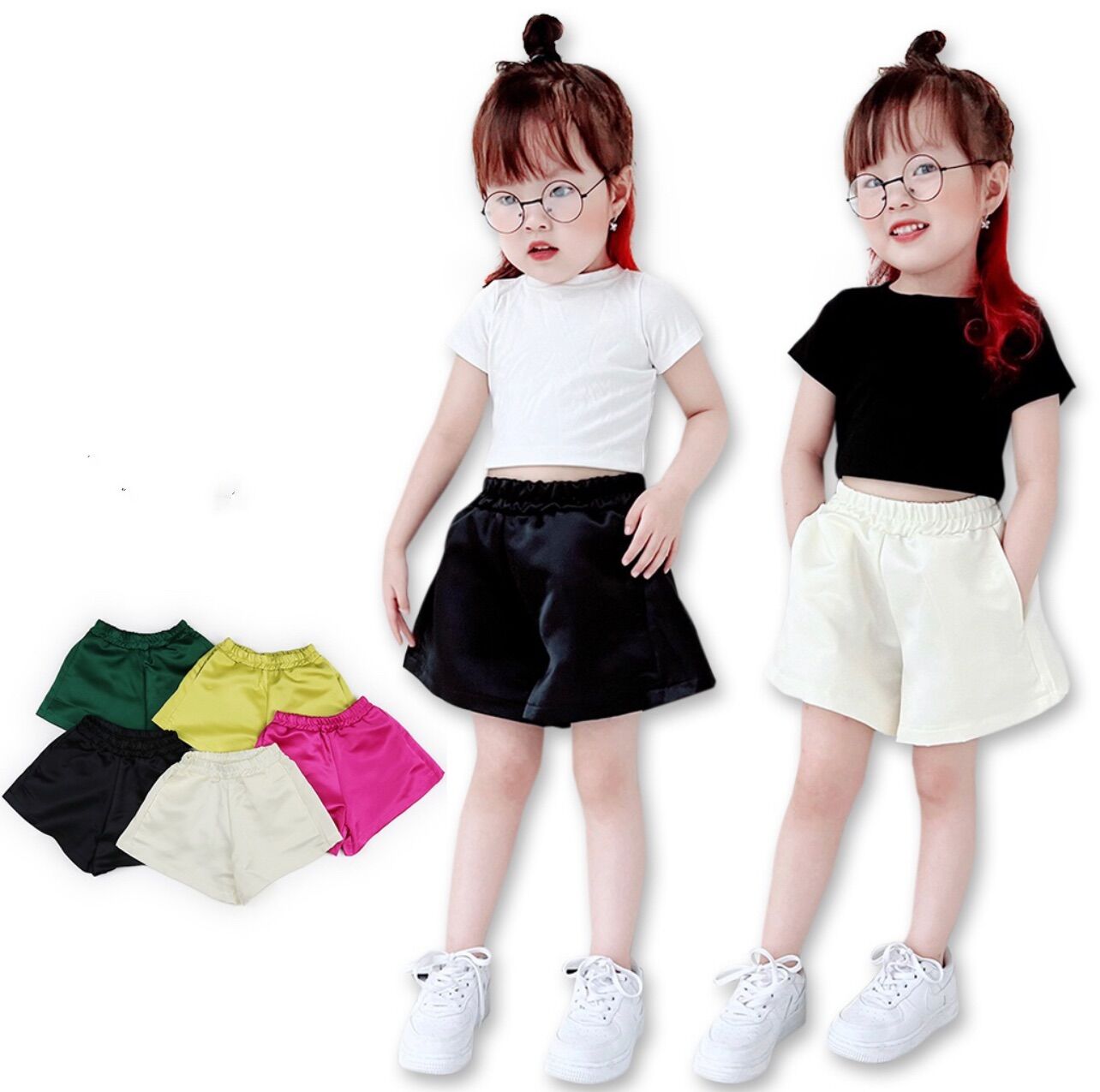 Quần Sooc Phồng Cho Bé Gái Mebeanhshop Vải Taffta, Quần Short Bé Gái Mebeanhshop