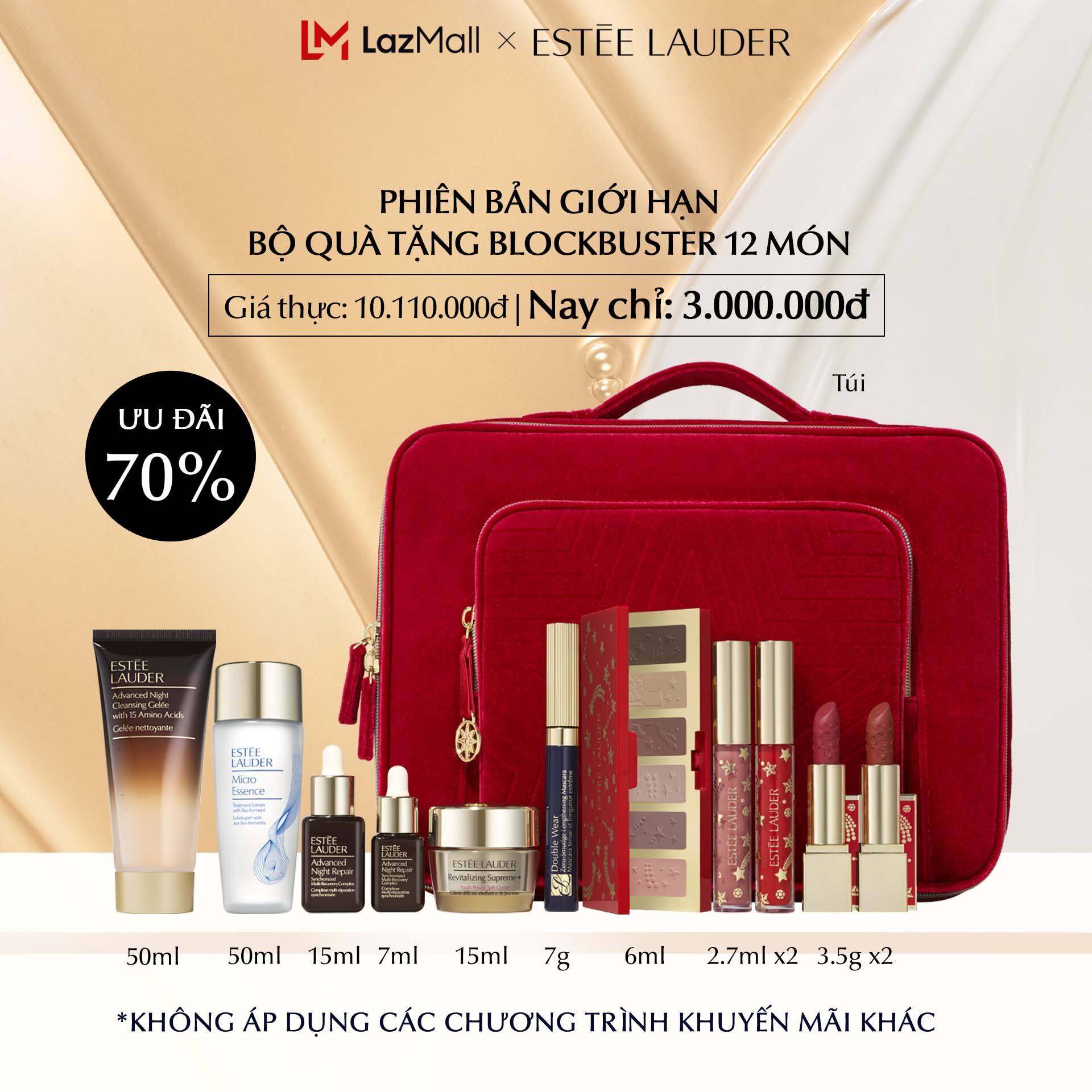 Bộ quà tặng Estée Lauder BLOCKBUSTER 12 món -  Beauty Essentials Gift Set (Trị Giá 10.110.000 VND)