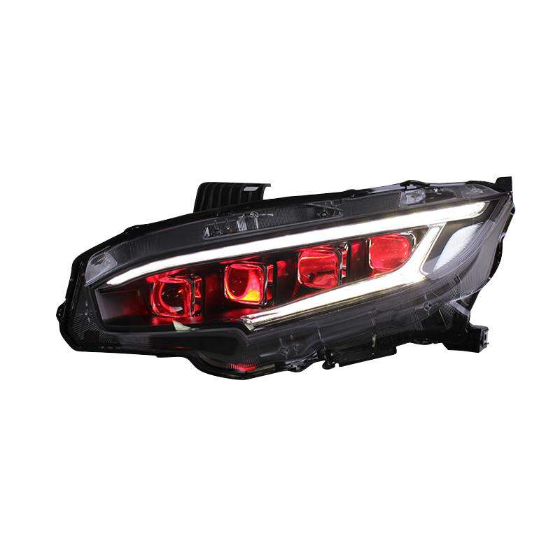 Honda Civic 2016-2021 Generation 10 Headlight Assembly LED Lens Red-Eye DRL and Turn Signal Lights Giá 13,626,000 Đồng*Miễn phí vận chuyển