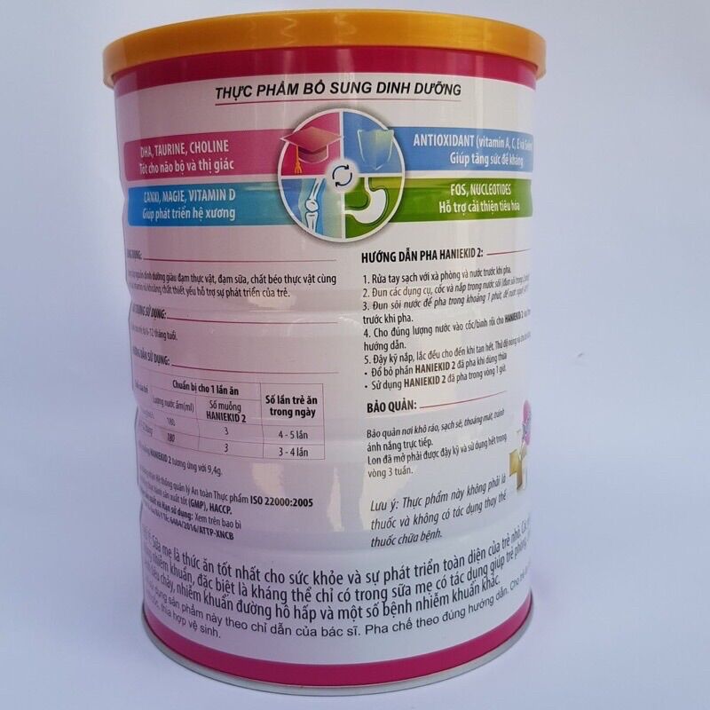 Sữa bột Hanie Kid pedia số 2 850g (date mới)