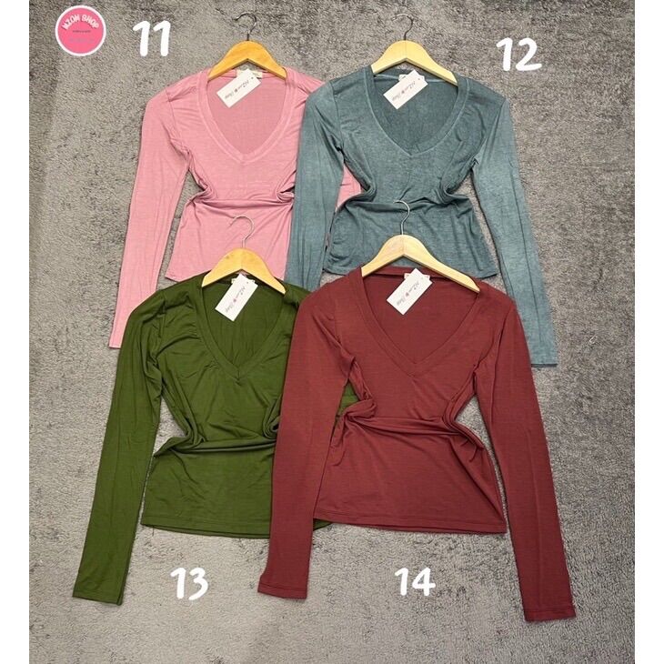 [HCM]Combo 3 áo thun body tay dài cổ tim