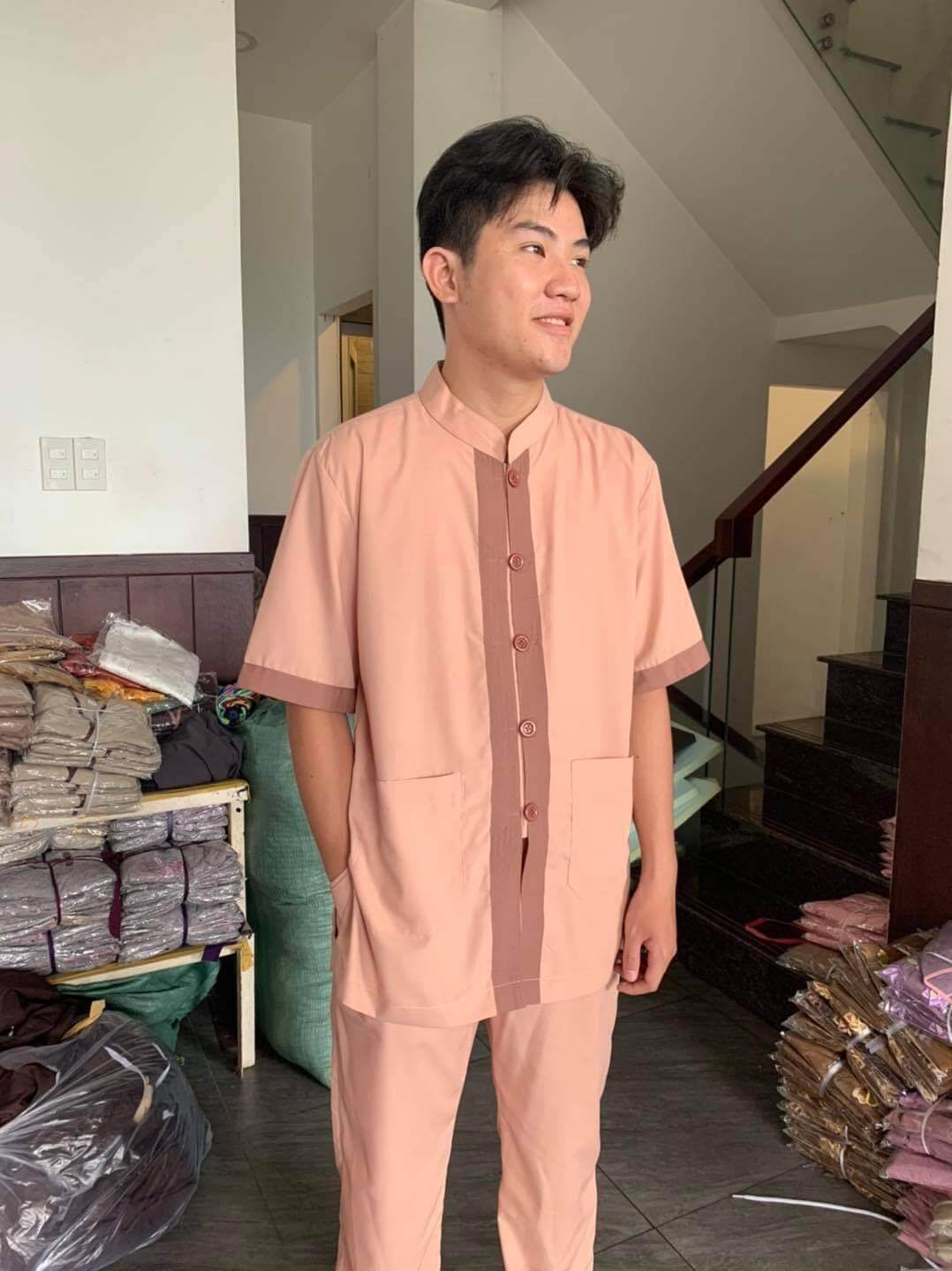 đồ bộ nam Phật tử lãnh  tụ phối nam