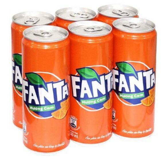 Lốc 6 lon nước ngọt Fanta cam