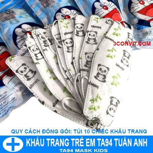 Túi 10 chiếc khẩu trang trẻ em 4D TA94