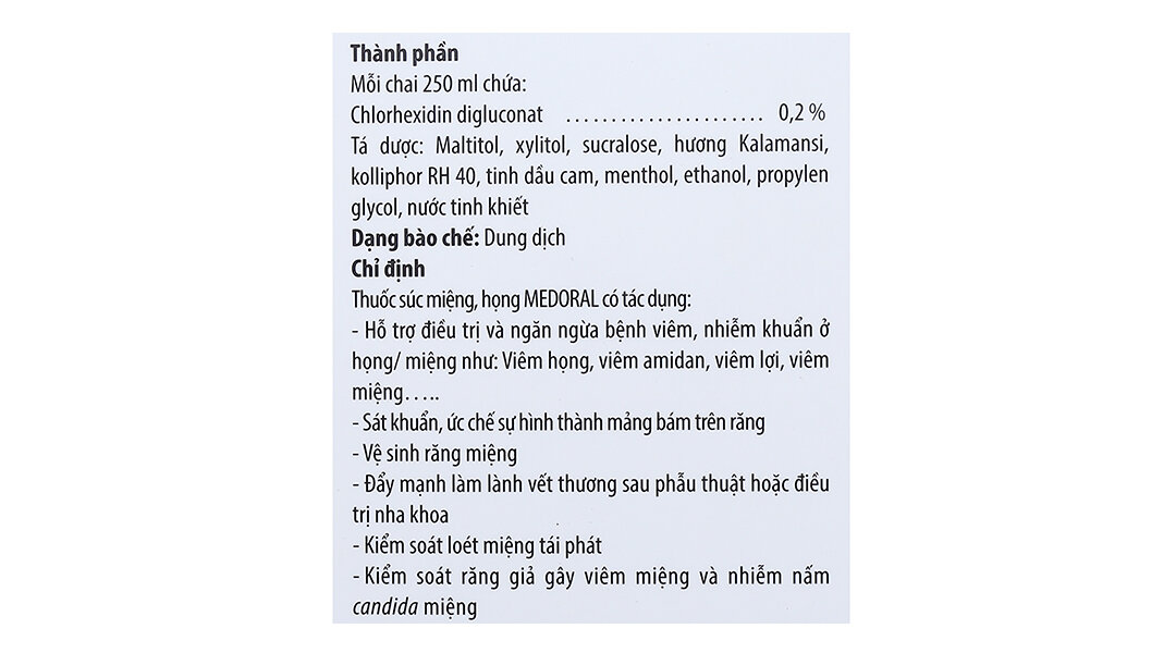 Chai Nước Súc Họng Miệng Medorsl 125ml