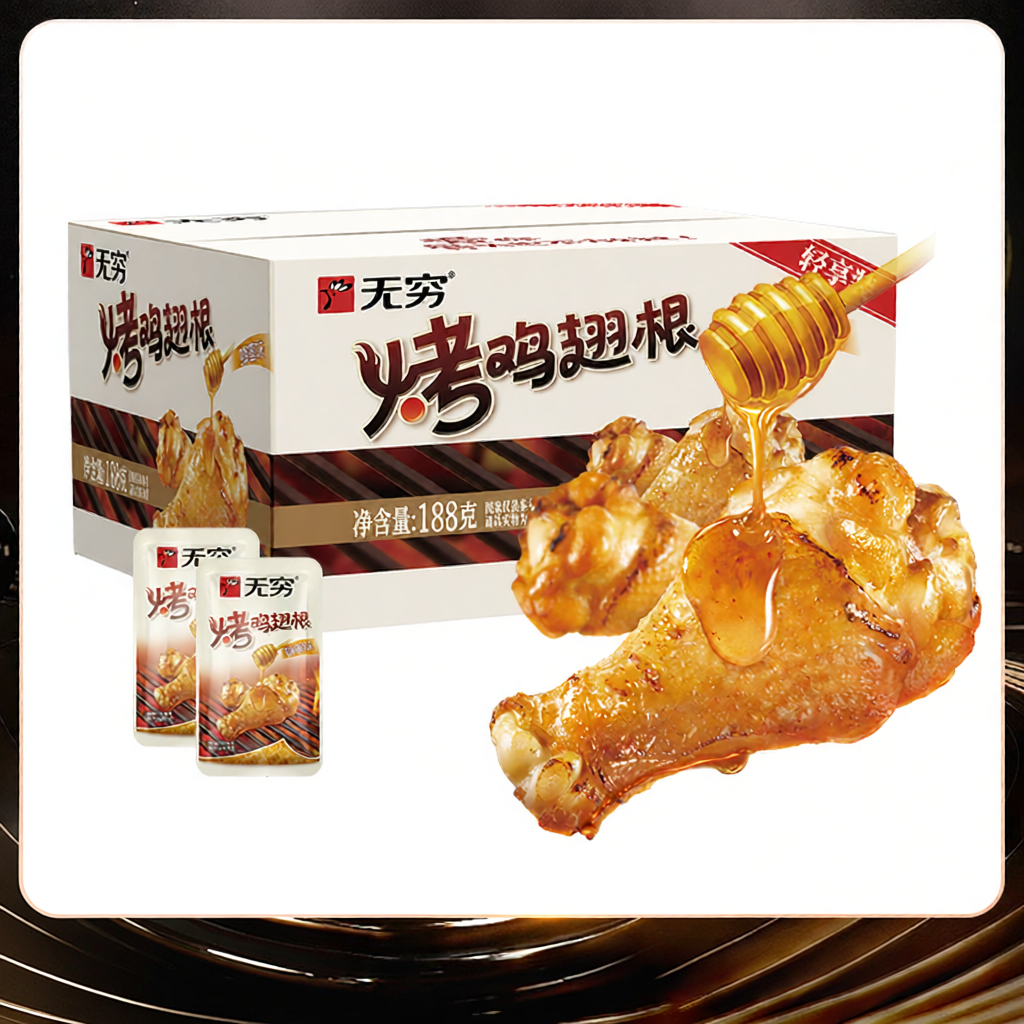 WUQIONG | Cánh Gà Nướng Hương Mật Ong Ngọt Cay 188g