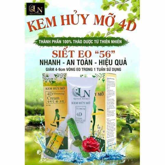 KEM HỦY MỠ 4D (Tặng tinh dầu siết eo 99k và thước dây đo)