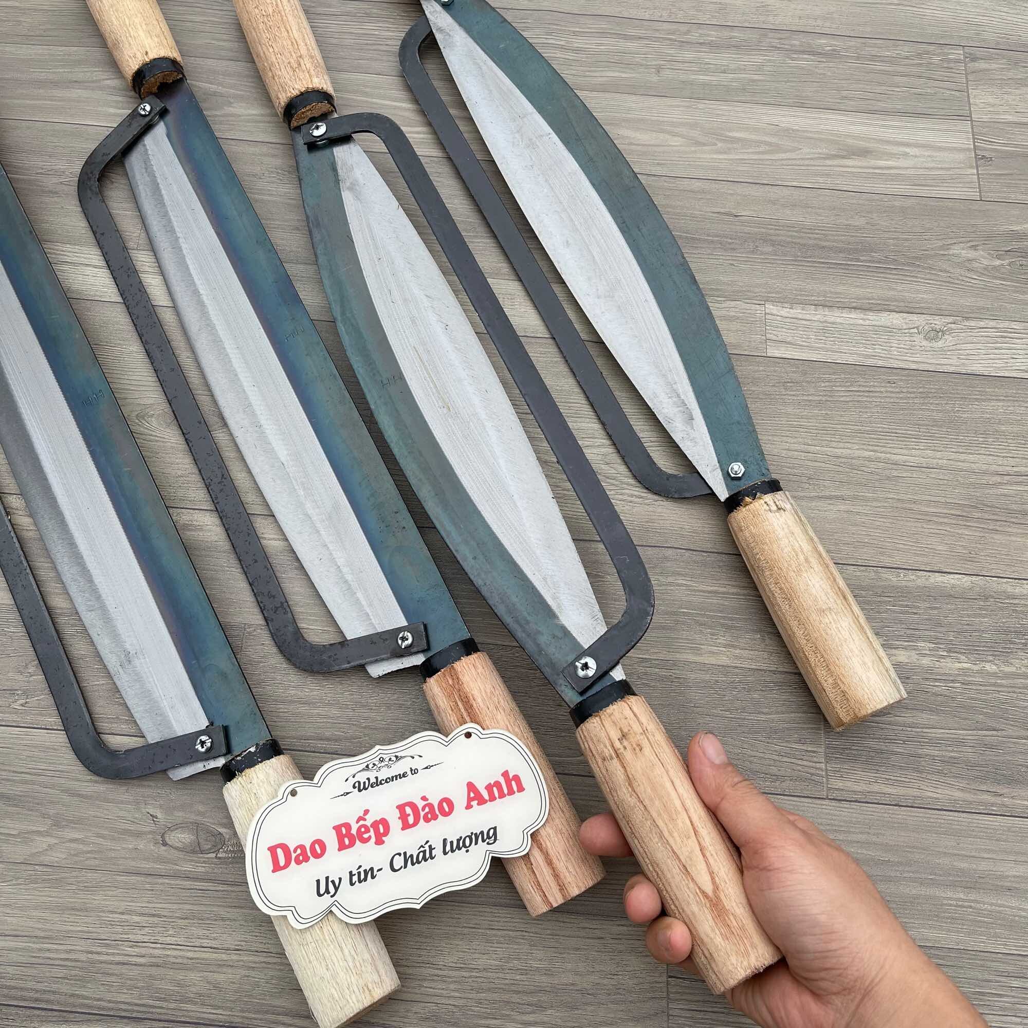 Dao thái cây chuối 2 chuôi 2 tay cầm thái cây chuối hàng rèn thủ công dày dặn