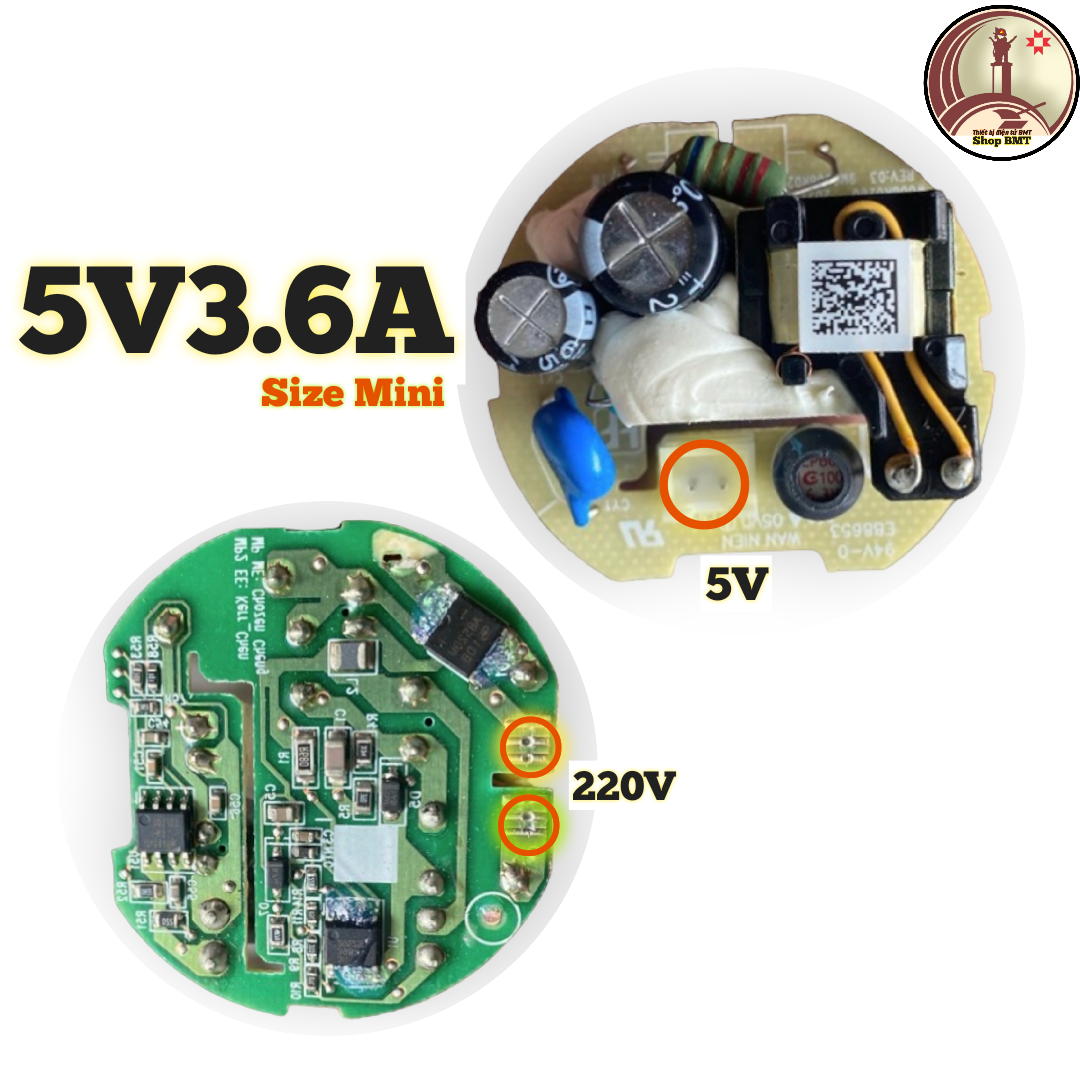 Nguồn không vỏ 5V 4A (Liên tục ở 3.6A)