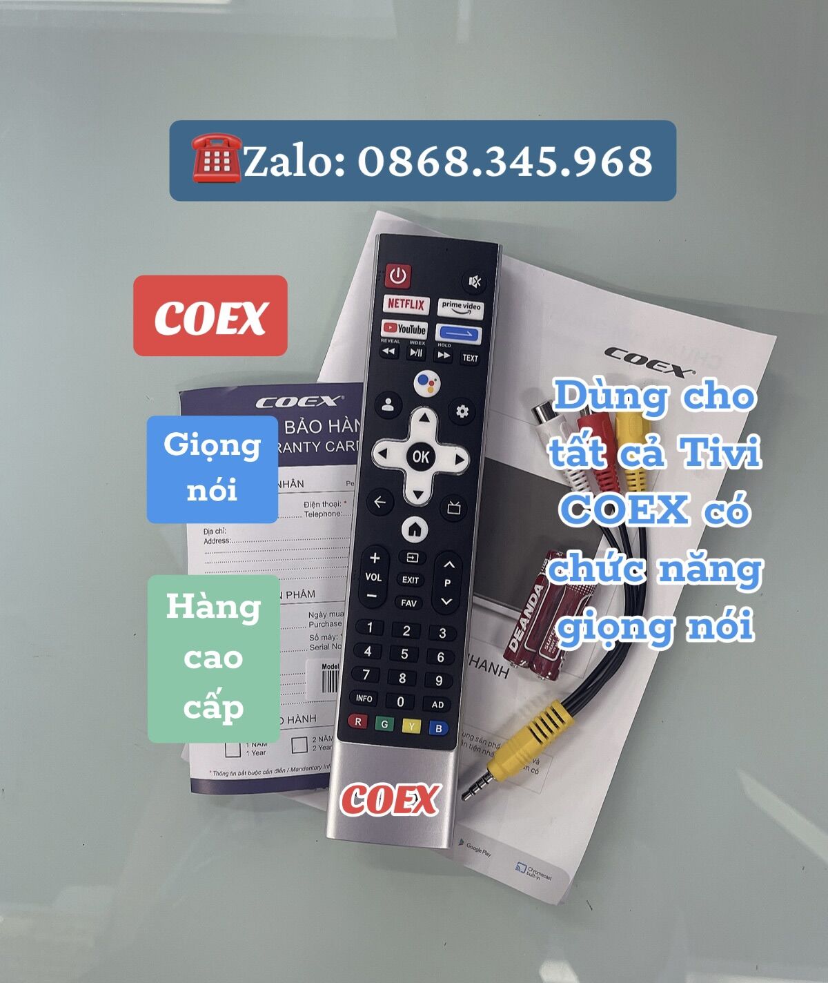 Remote điều khiển Tivi COEX hàng cao cấp