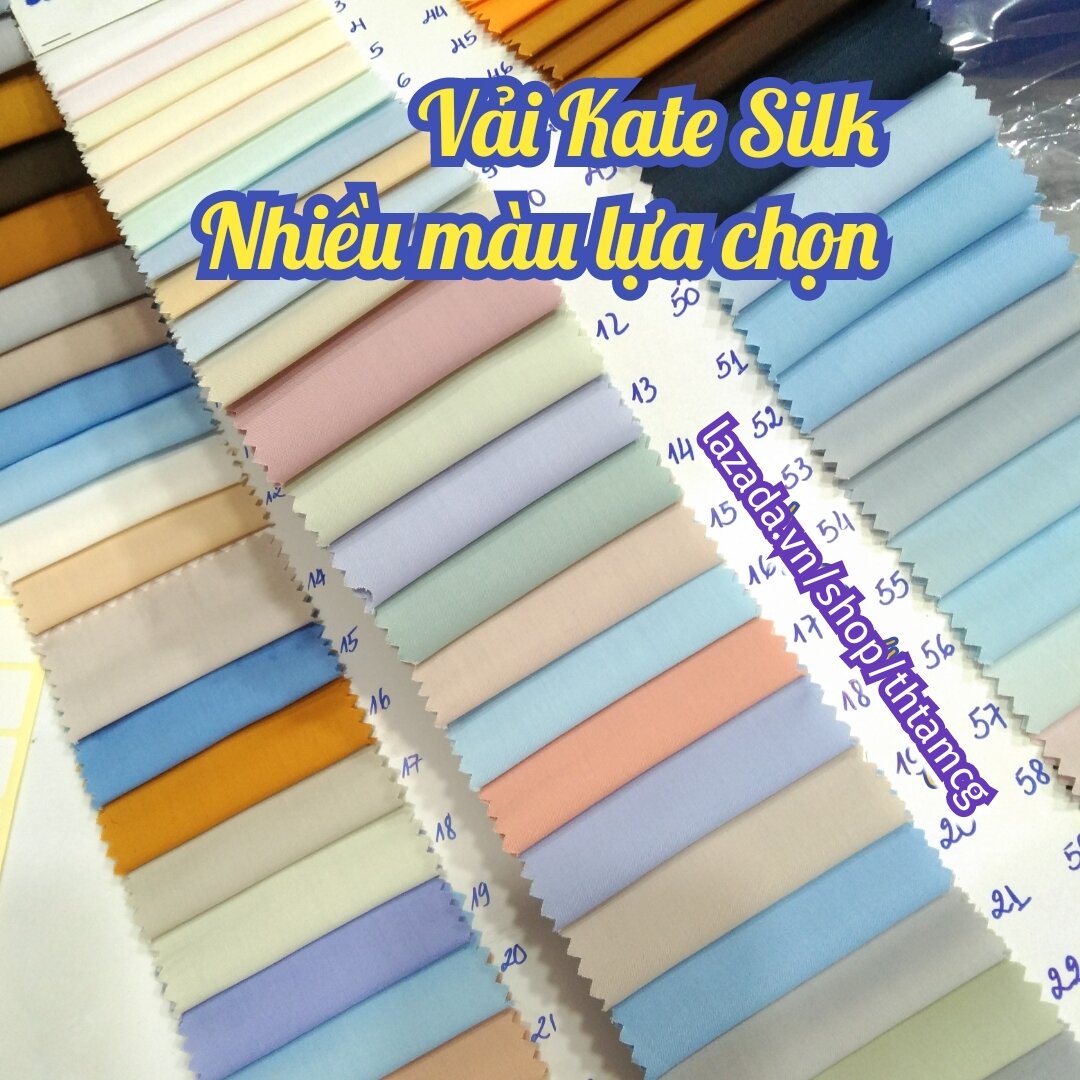 Vải Màu Lam Kate Silk Màu Lam Chùa [Mã Màu #6A]