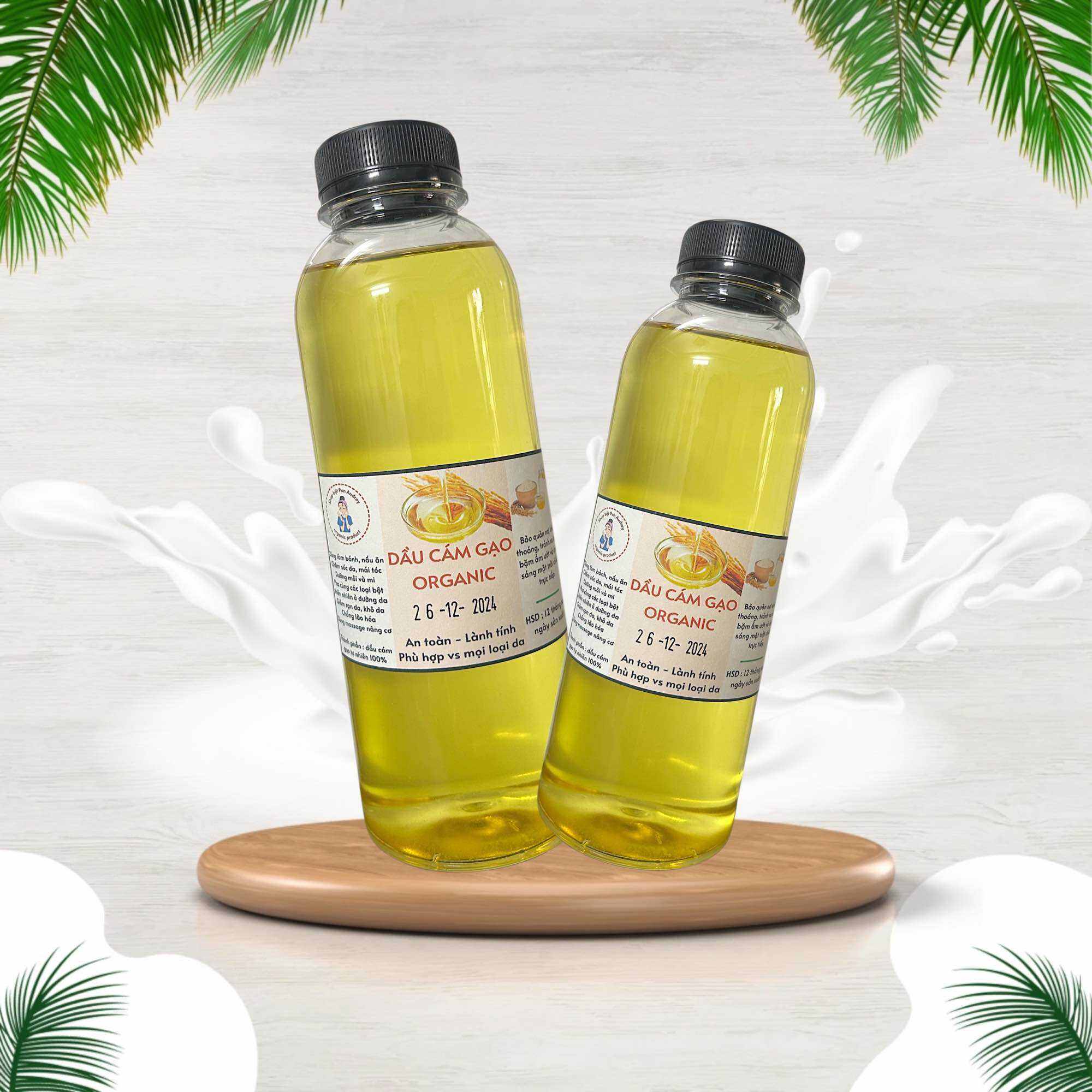 Dầu cám gạo nguyên chất organic dùng dưỡng da, chăm sóc tóc môi, massage