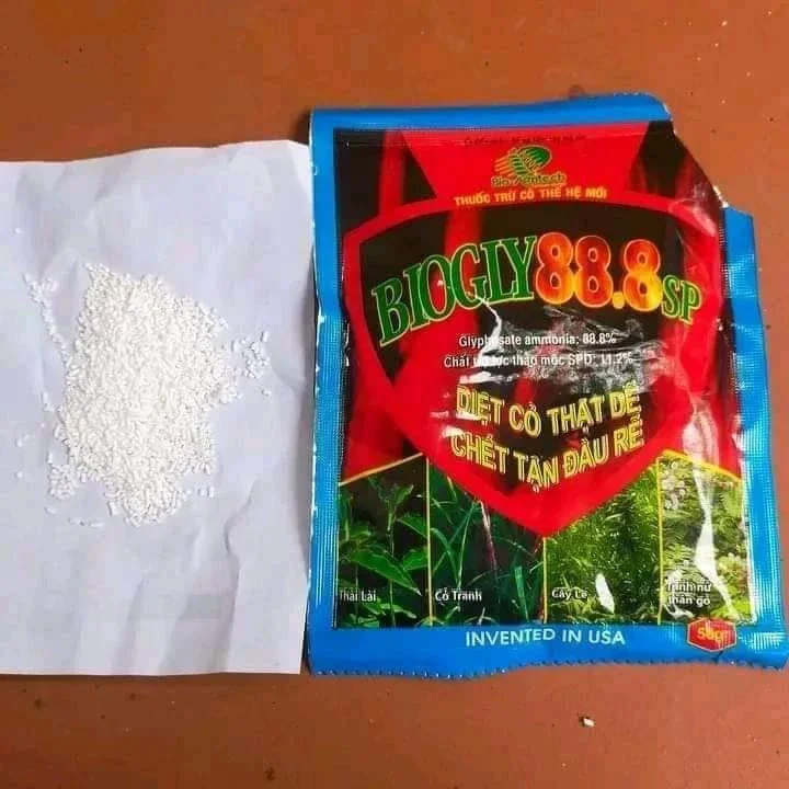 Thuốc Diệt Cỏ Sinh Học BIOGLY88.8 SP (hạt cốm Trắng gói50g glyphoste)