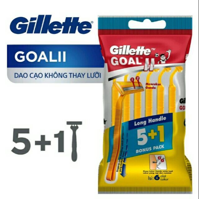 Bịch 5 tặng 1 dao cạo râu Gillette vàng