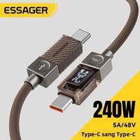 Cáp Sạc Nhanh USB C Essager 240W Supercharge Dành Cho iPhone 17/16/15 Plus Pro Max MacBook iPad - Cáp Type-C Siêu Tốc Dành Cho Xiaomi Samsung