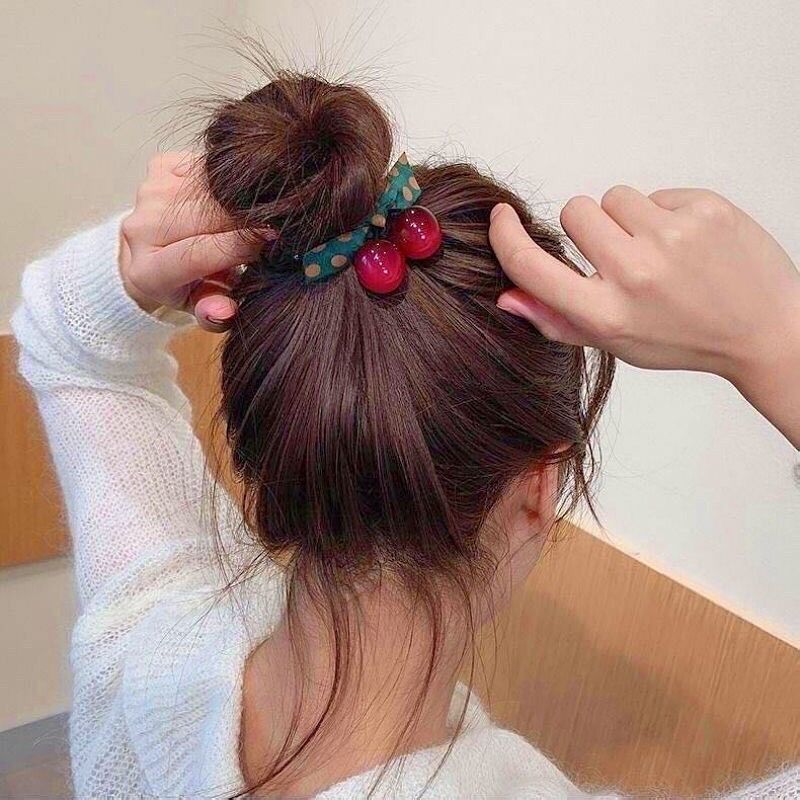Dây buộc tóc quả cherry dễ thương tiện dụng