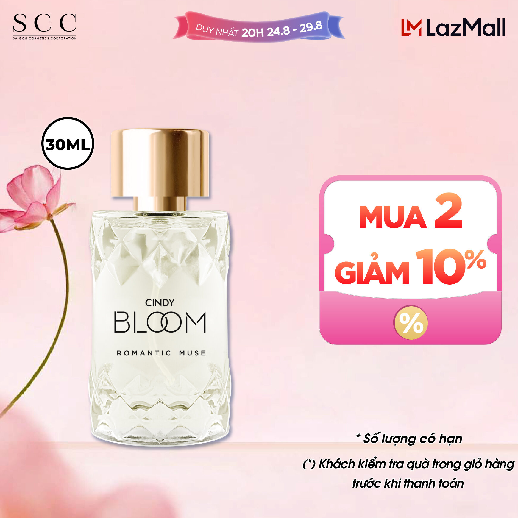 Nước hoa nữ Cindy Bloom Romantic Muse quyến rũ lãng mạn 30ml