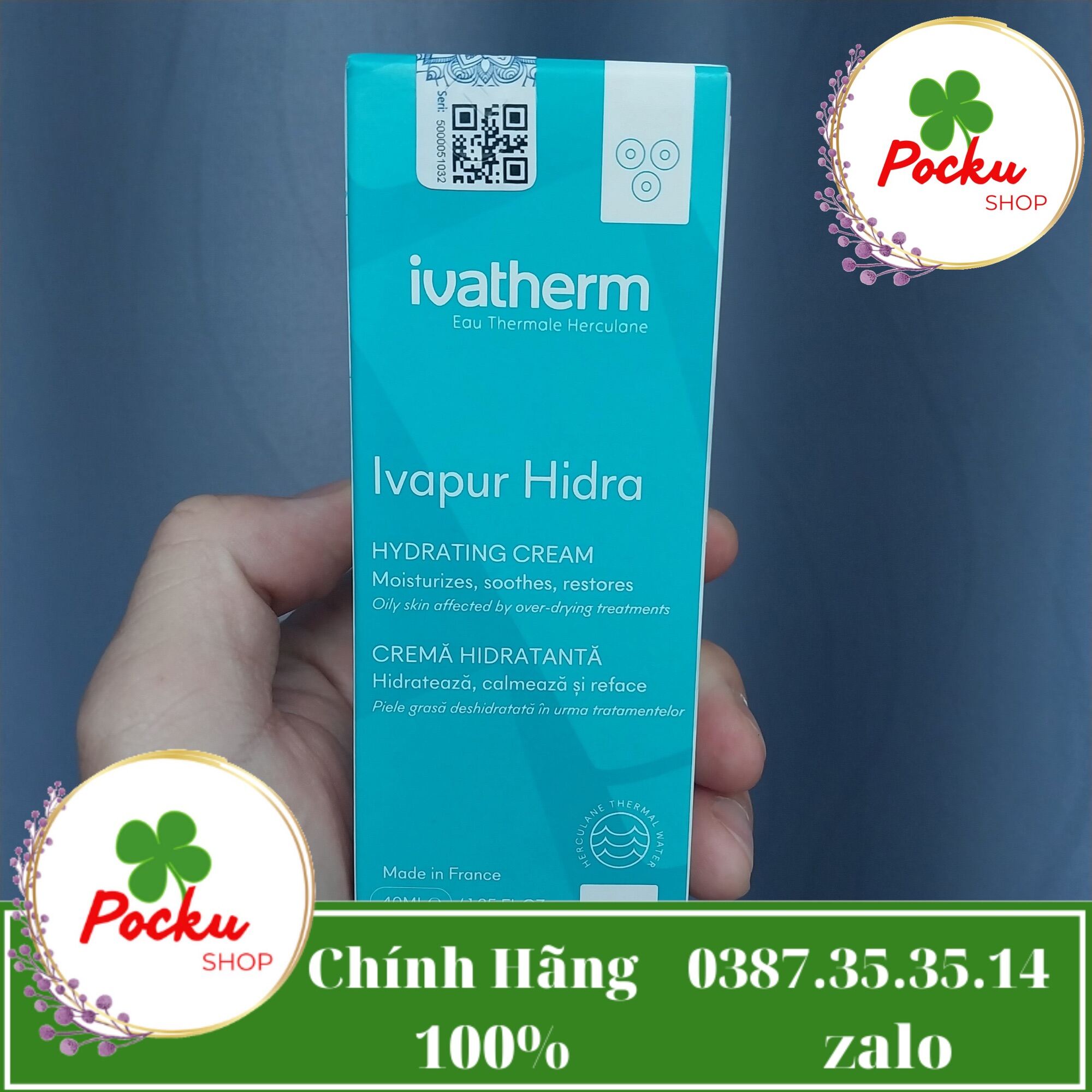 [Hàng Cty] Kem cấp ẩm Ivatherm Ivapur Hidra Hydrating Cream 40ml