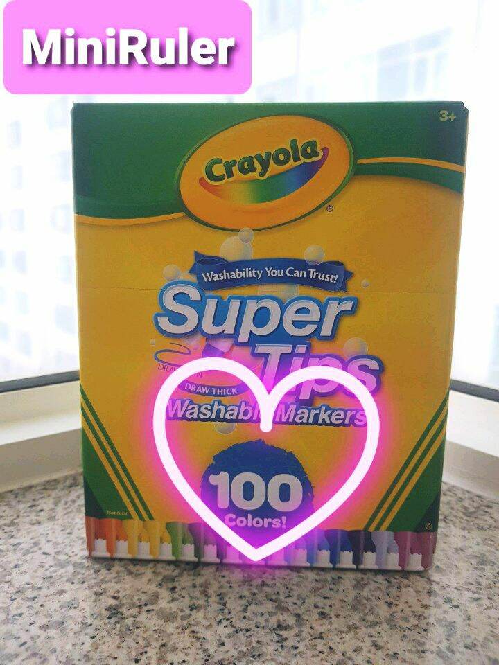 Bộ 100 cây bút lông dễ tẩy rửa Crayola Supertips. Nét thanh nét đậm