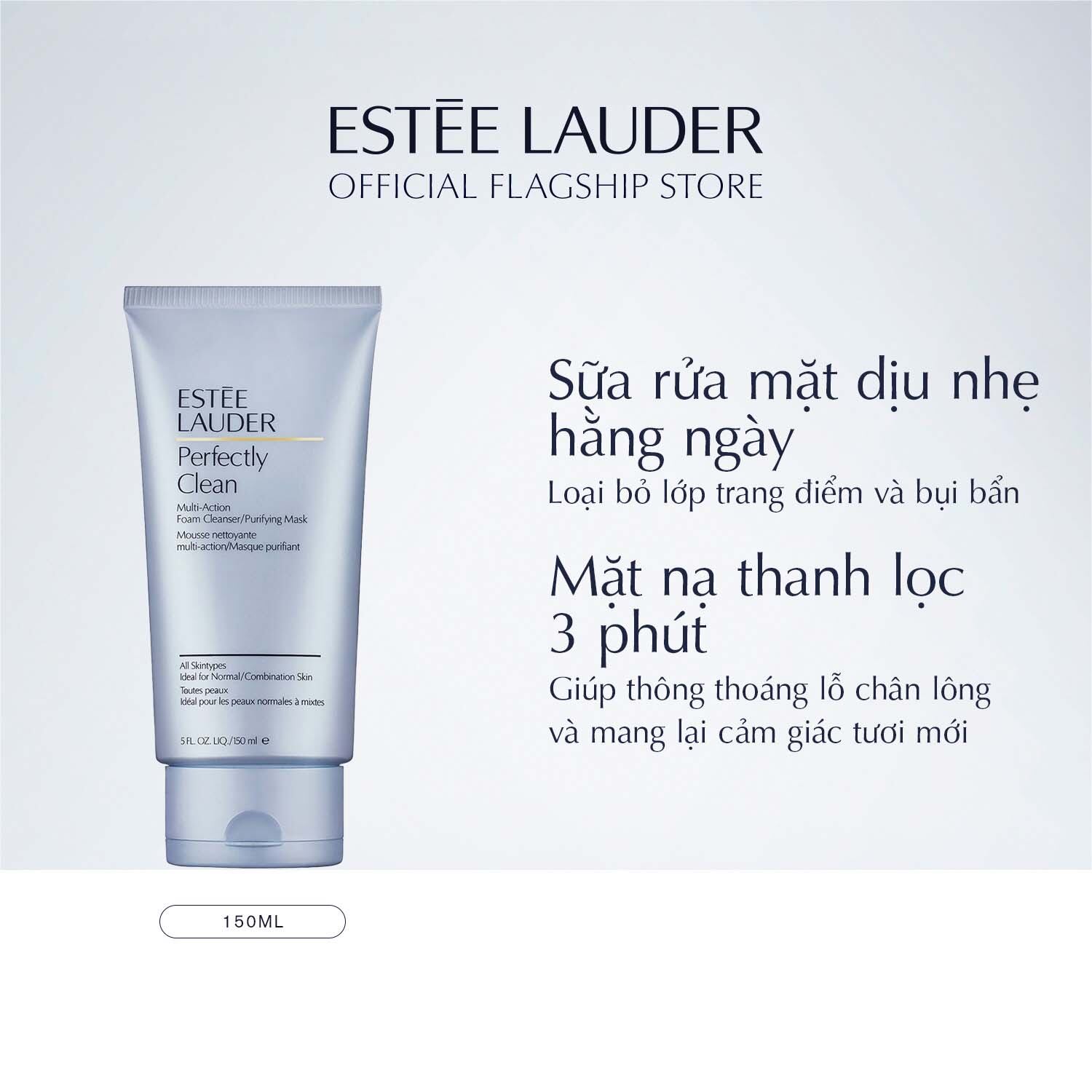 Sữa rửa mặt kiêm Mặt nạ dưỡng ẩm Estee Lauder Perfect Clean Creme Cleanser/Moisture Mask 150ml