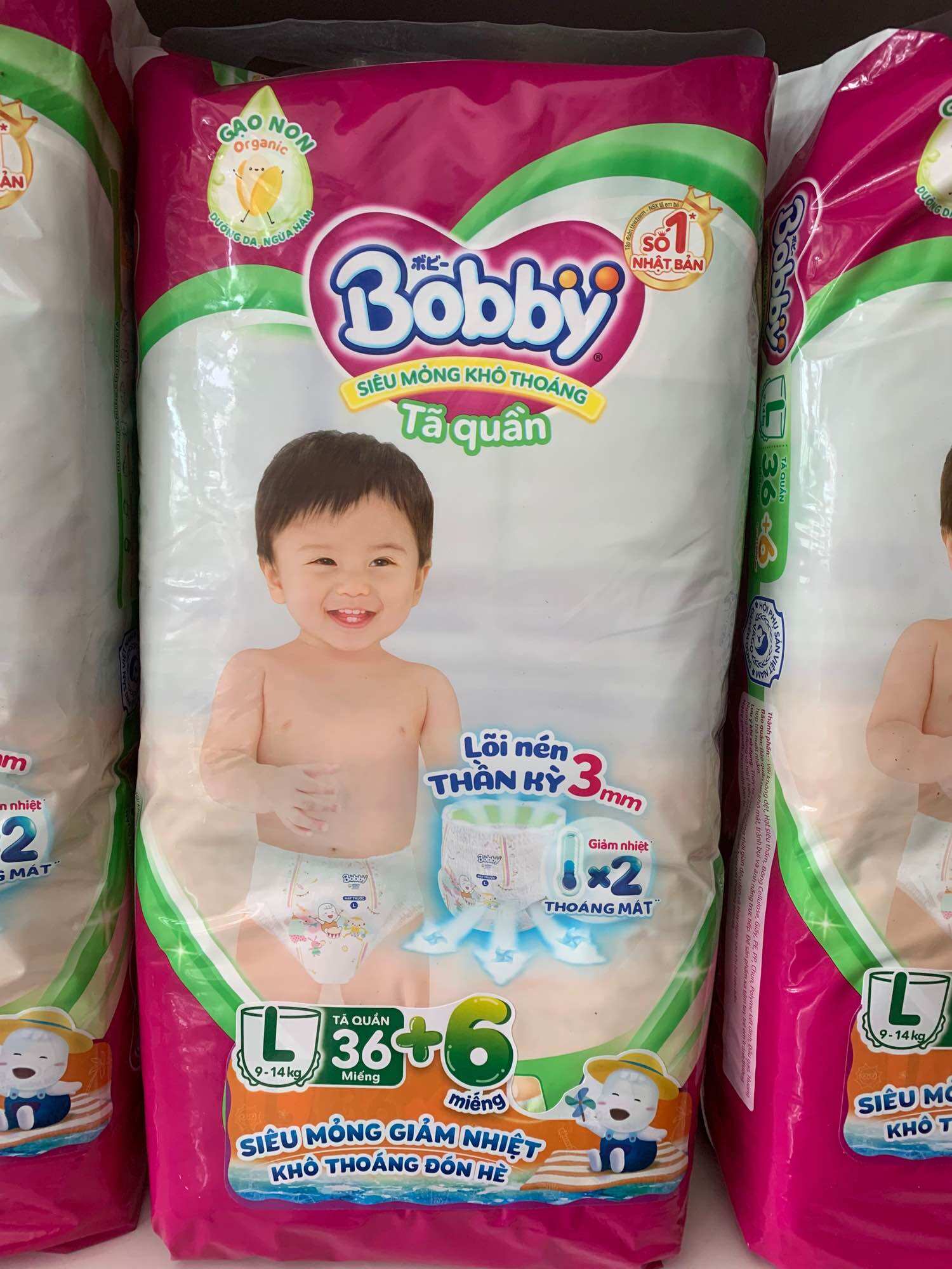 [Tặng thêm 2 miếng] Tã quần Bobby L36 - Bỉm Quần Trẻ Em Bobby Size L
