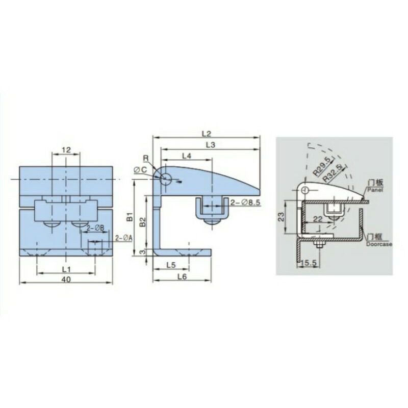 BẢN LỀ HL044- BẢN LỀ TỦ BẢNG ĐIỆN HL044