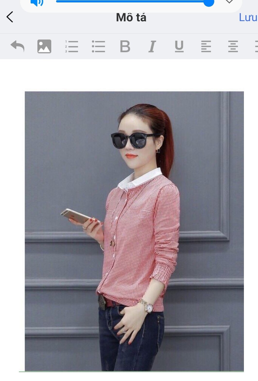 Áo Sơ Mi Nữ Sọc Caro Cổ Trắng[ Hang Thiet Ke] - Sm20