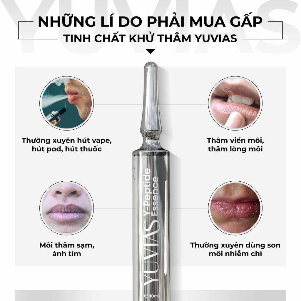 Tinh chất khử thâm YUVIAS căng bóng mịn màng, tinh chất làm hồng sáng da cấp ẩm môi tặng son dưỡng ẩm môi 10ml