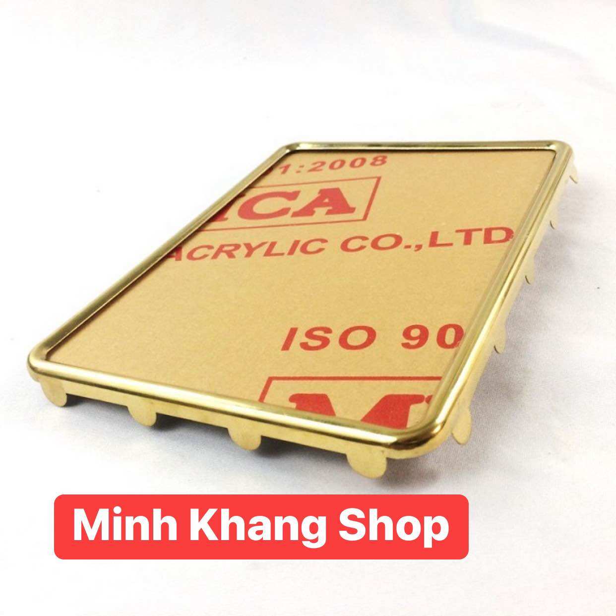 Khung biển số xe máy INOX viền MÀU VÀNG