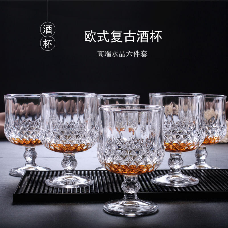 Bộ Ly Rượu Vang Ly Rượu Vang Đỏ Chân Cao Kim Cương Thủy Tinh Pha Lê Dày Dặn Cổ Điển Ly Rượu Vang Đỏ Rượu Tây Sâm Banh Gia Dụng