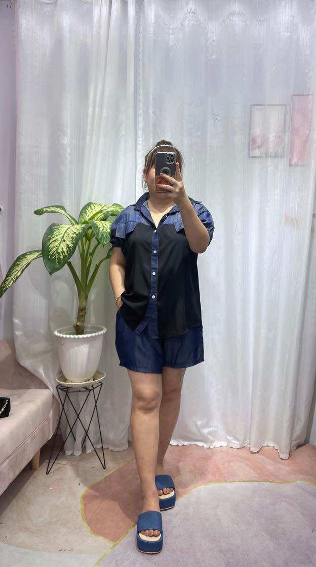 BỘ JEAN PHỐI LỤA SANG XỊN Bigsize Nữ từ 68kg đến 95kg