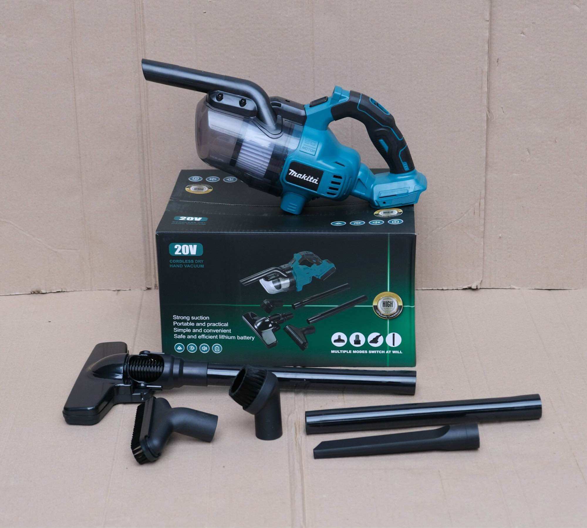Máy hút bụi pin Makita, sử dụng pin Makita 18-21V ,Máy hút bụi Makita không dây hút cực khoẻ - Đầy đủ phụ kiện