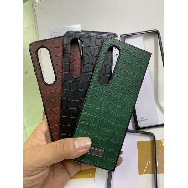 Ốp Samsung Galaxy Z Fold 3/ Fold3 nhựa cứng lưng kiểu da hàng công ty