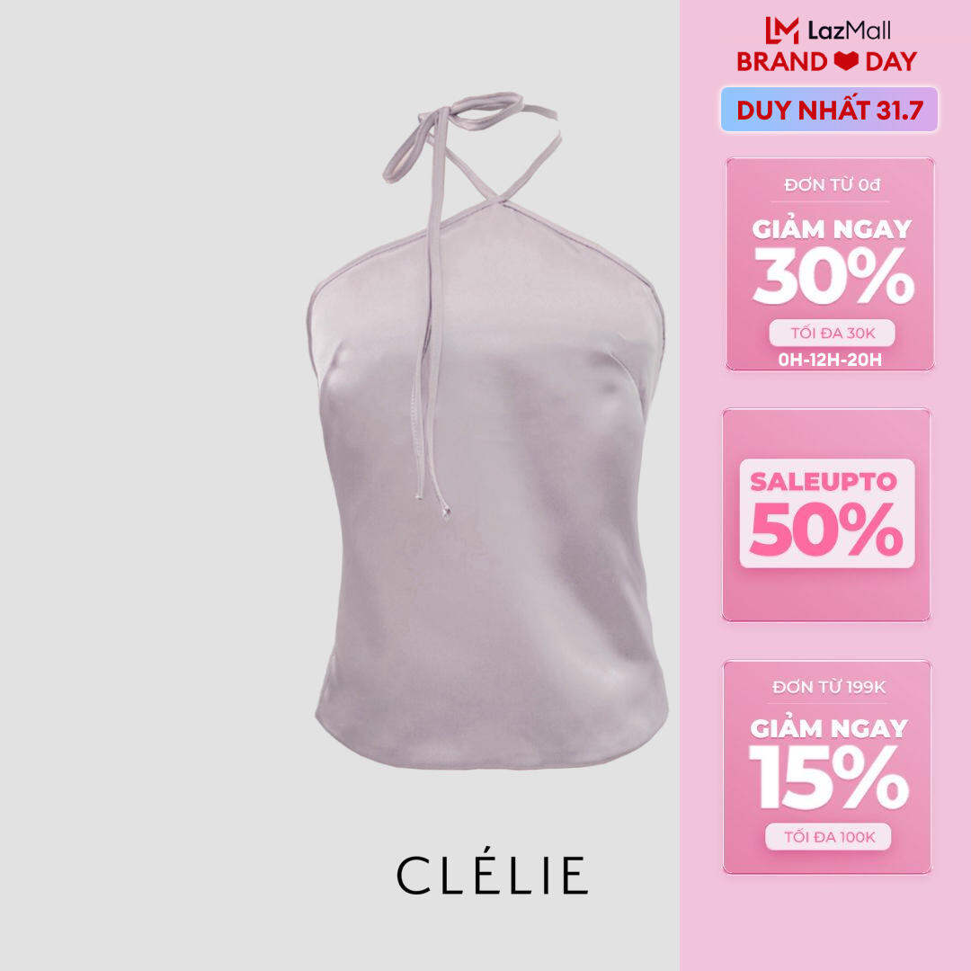 Áo lụa cổ yếm hở lưng | Lacies Top - CLÉLIE