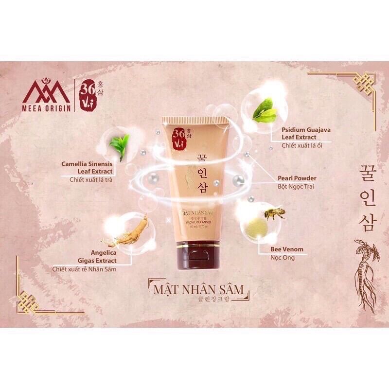 SỬA RỬA MẶT 36 VỊ MẬT NHÂN SÂM CHÍNH HÃNG