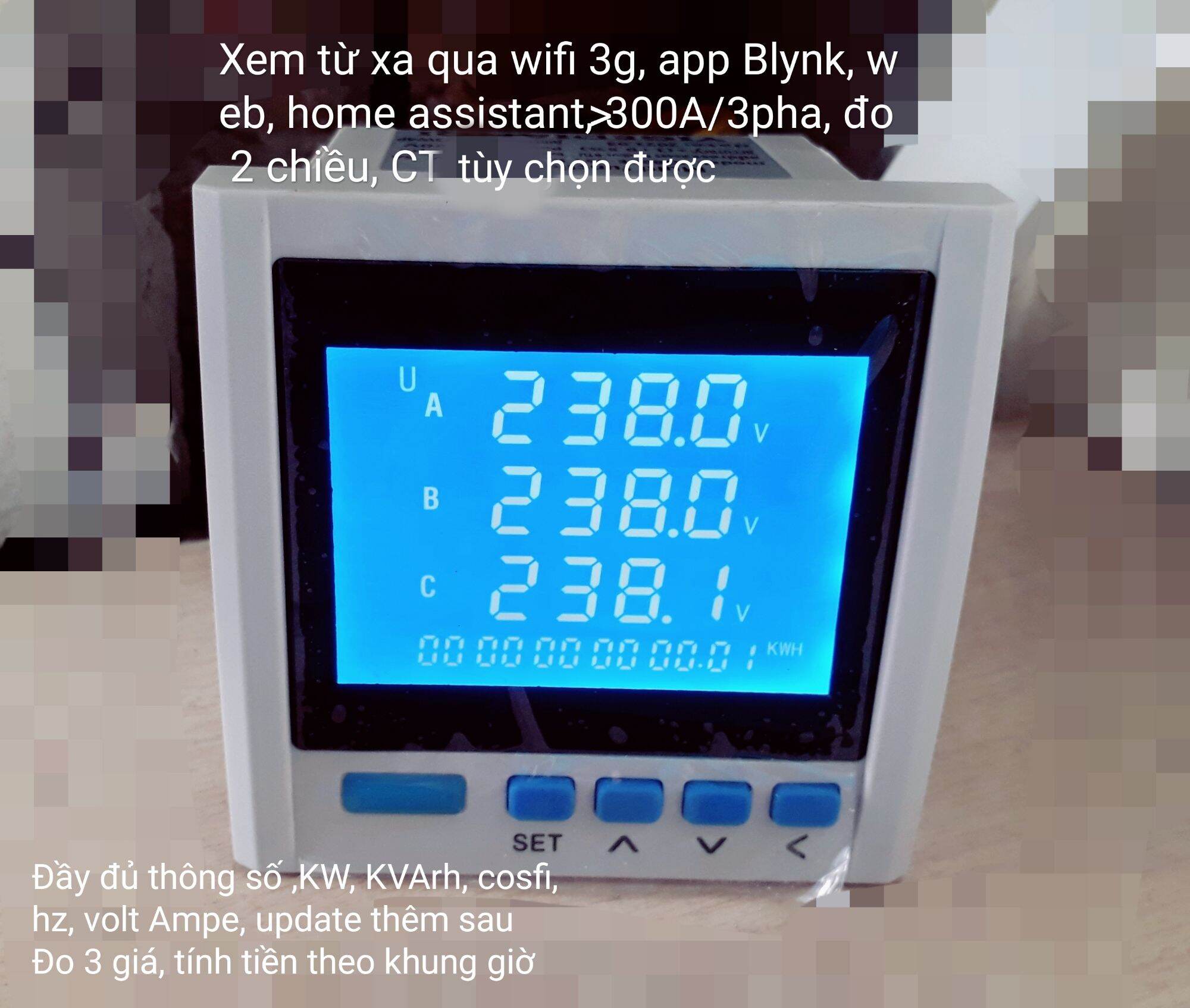Công tơ 3 pha 2 chiều điện tử wifi