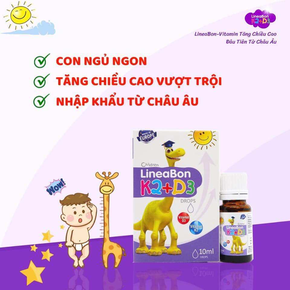LineaBon D3 K2. -10ml tăng chiều cao cho trẻ