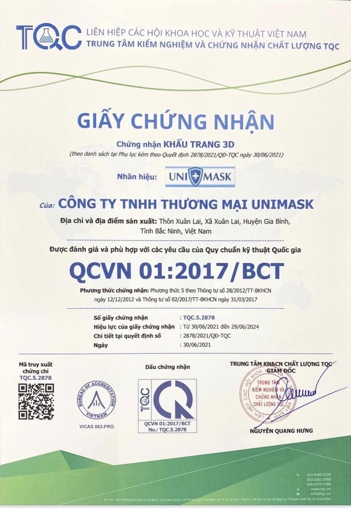 Set 50 Chiếc Khẩu Trang KF94 Unimask màu trắng