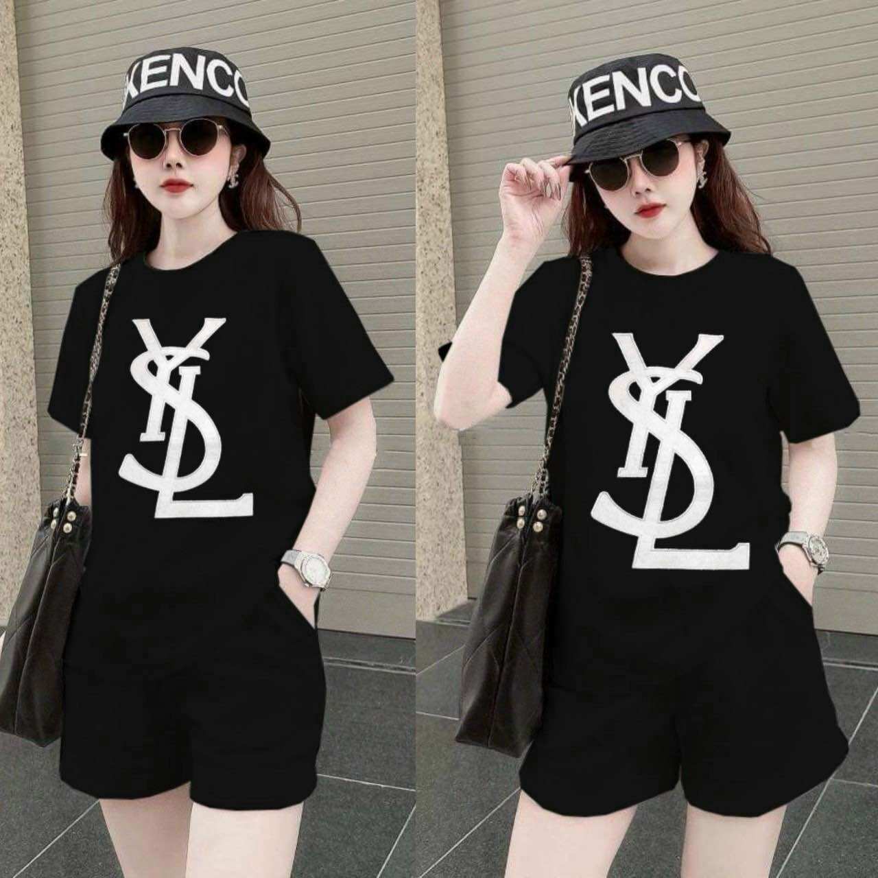 SÉT BỘ NỮ SHORT COTTON THÊU LOGO CAO CẤP