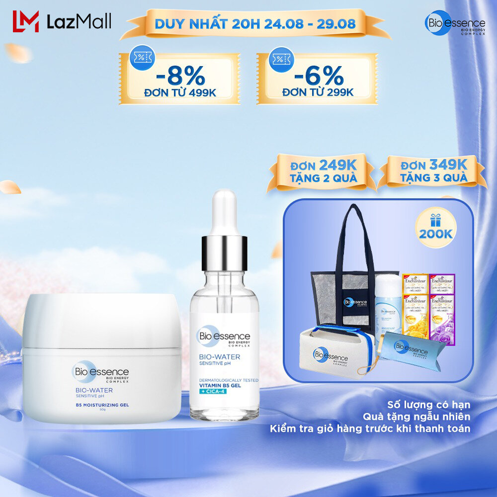 Bộ đôi Kem dưỡng và tinh chất dưỡng chuyên sâu giúp phục hồi & cấp ẩm cho làn da căng mướt (Tinh chất Vitamin B5 30ml+ Kem Moist-in Gel 50g)