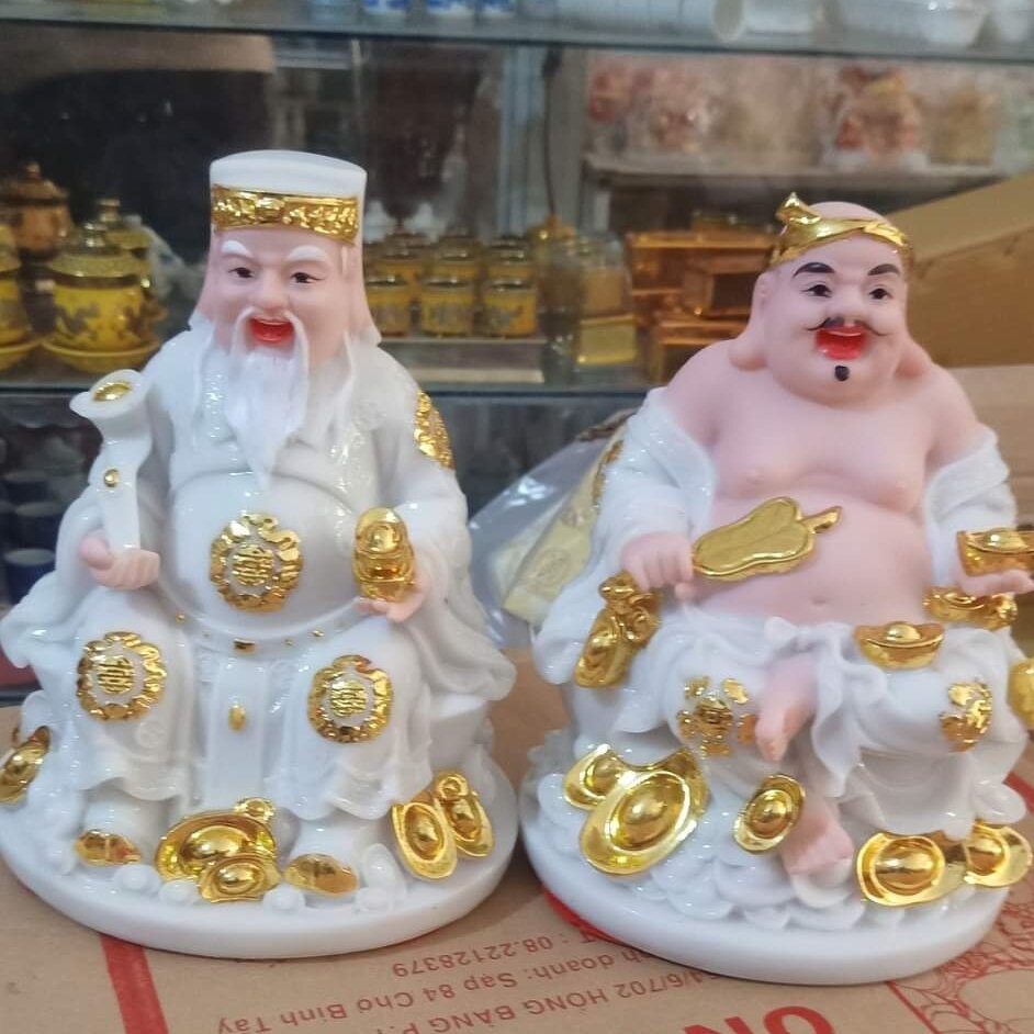Bộ tượng thần tài thổ địa đá