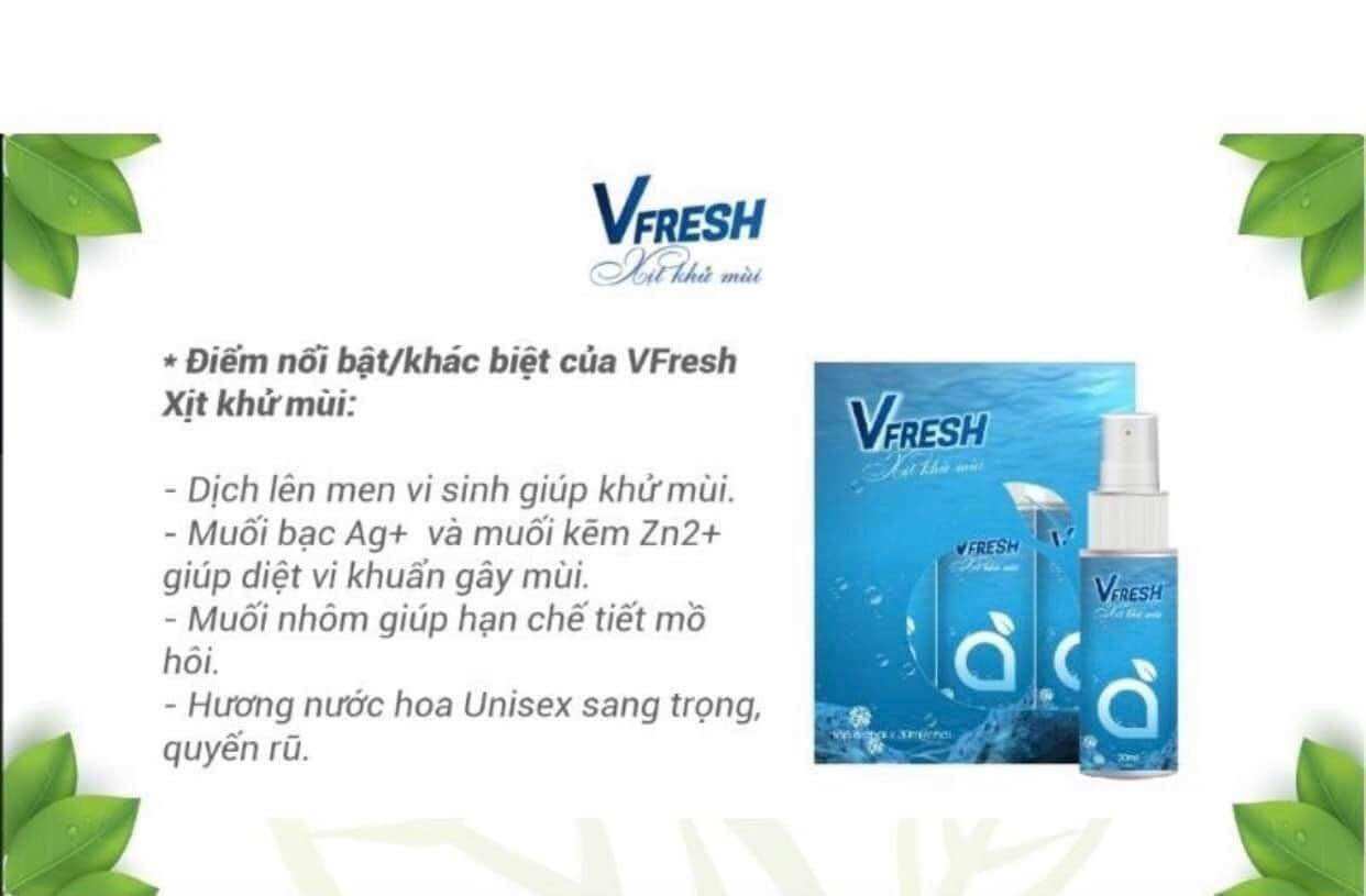 Xịt khử mùi VFresh - Thơm mát dài lâu