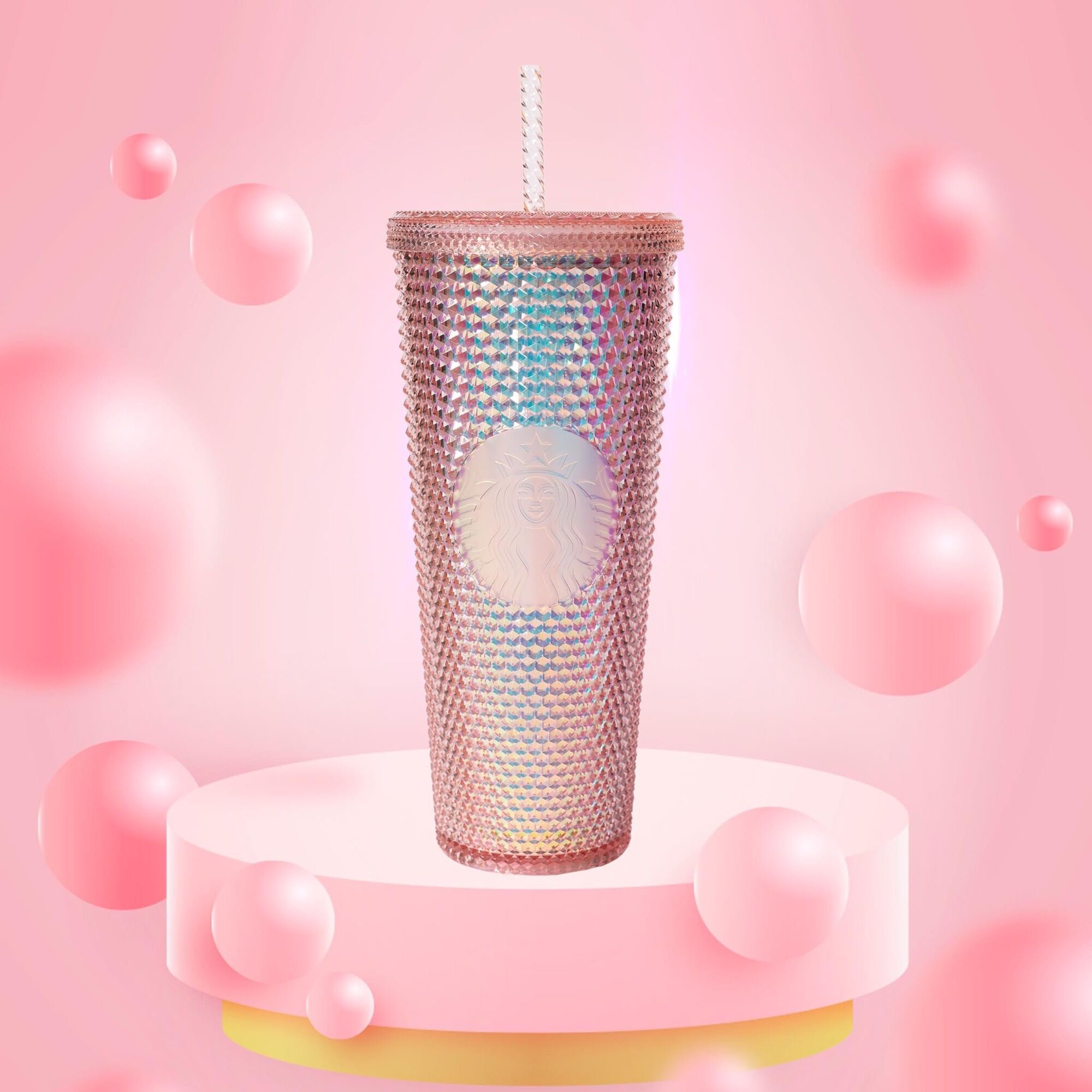 STARBUCKS Cold cup BlingTwinkle Rose Gold 710ML