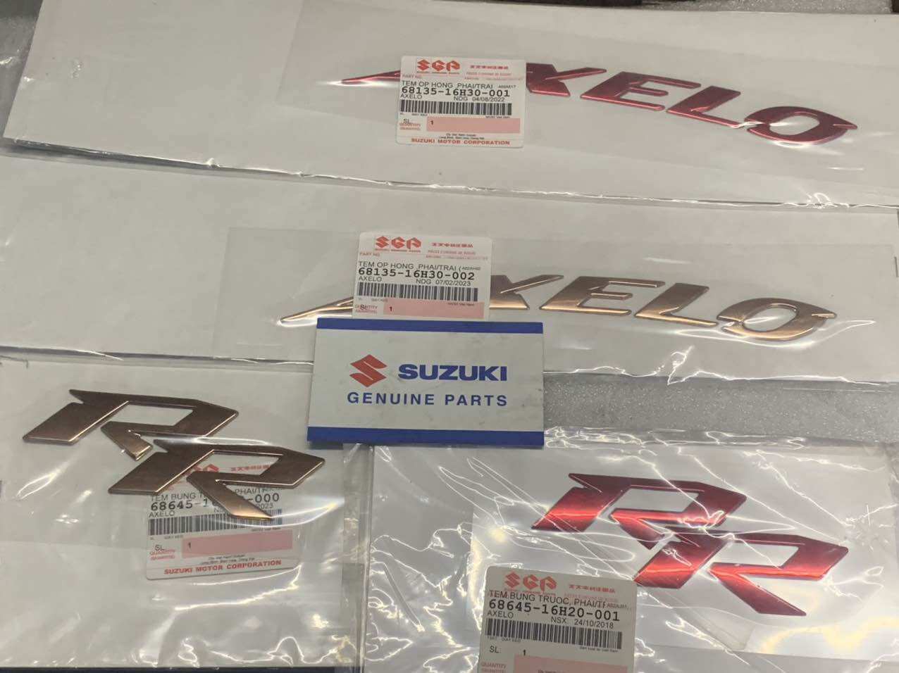 Tem chữ nổi axelo RR Suzuki