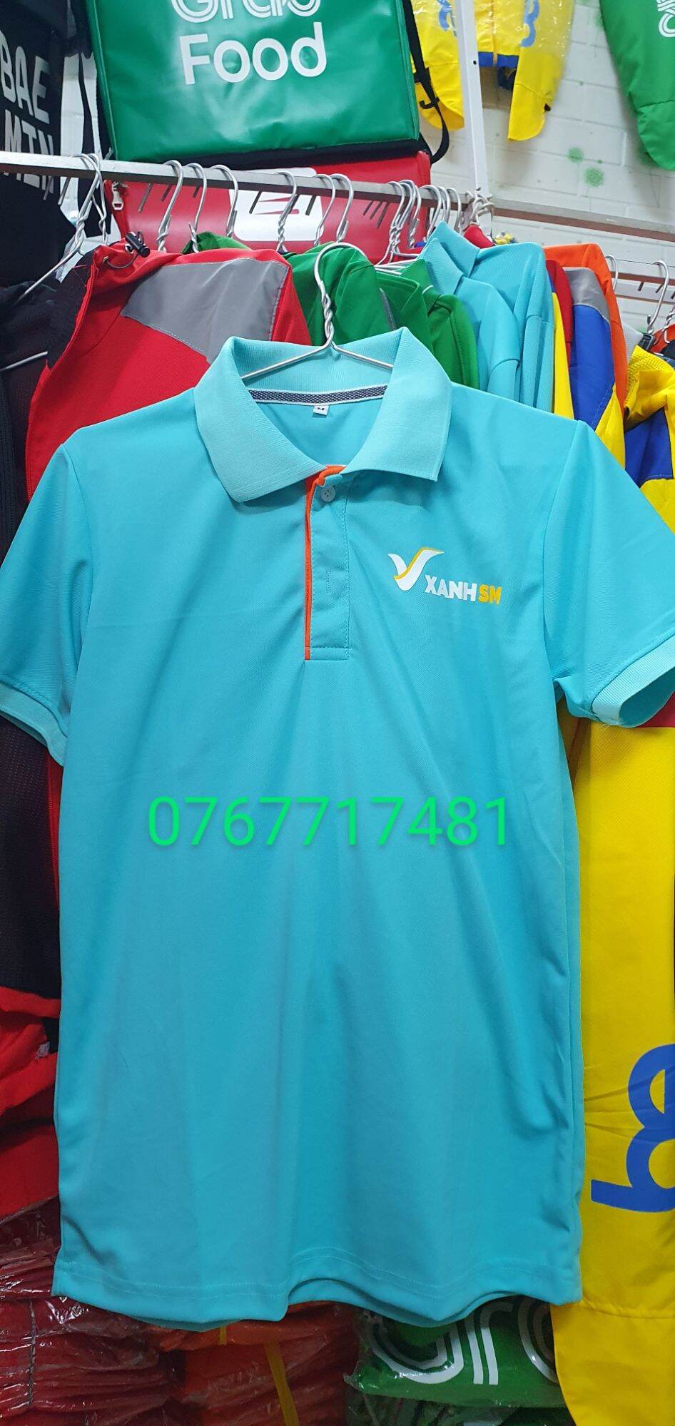 Áo thun Xanh-sm polo ngắn tay chất cá sấu xịn mát