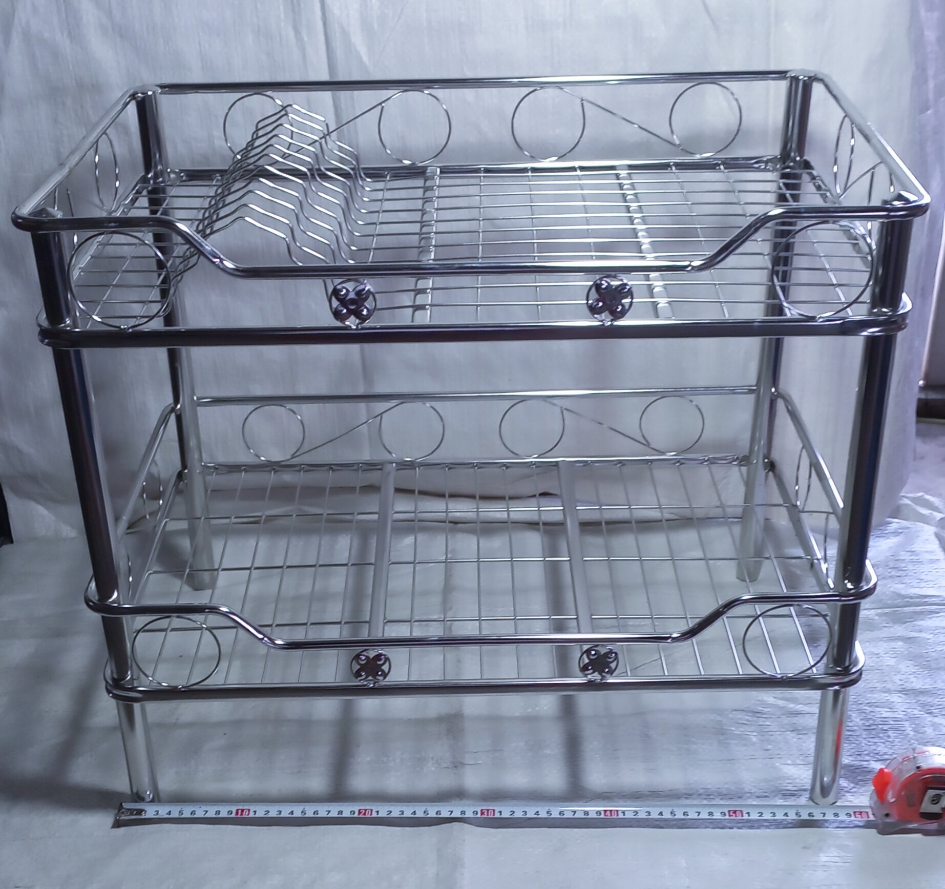 Kệ đựng chén 2 tầng inox 40×60