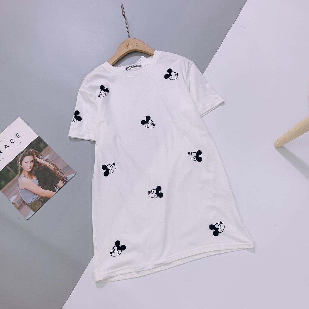 Áo mickey trắng dài cho c ce