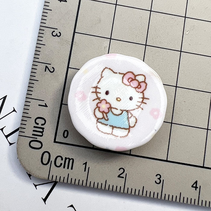 Mini Cute KT Little round DIY Cream Cheese Gel House Decorative Material Squishy Plate Simulation Fo